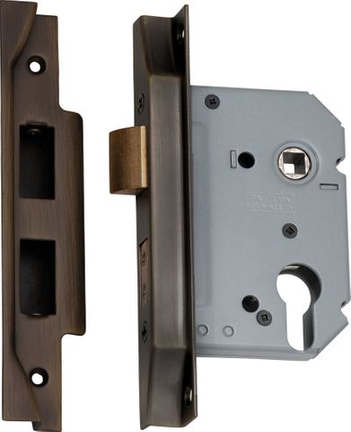 Tradco TRA2157 Mortice Lock Euro Rebated AB Ctc47.5mm Backset 57mm
