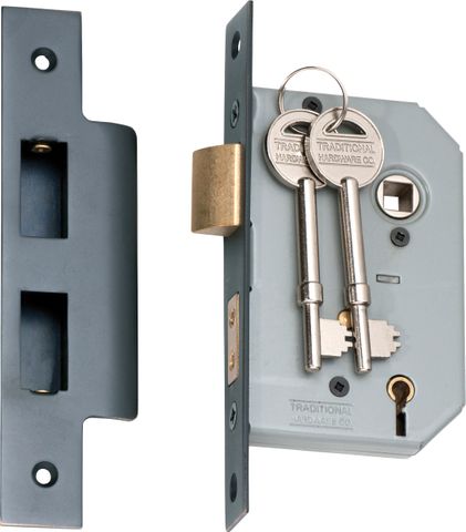 TRADCO MORTICE LOCK 5 LEVER ANTIQUE COPPER BACKSET 46MM