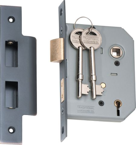 Tradco TRA2159 Mortice Lock 5 Lever Antique Copper Backset 57mm