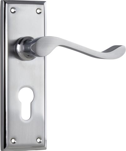 TRADCO DOOR LEVER CAMDEN EURO PAIR SATIN CHROME