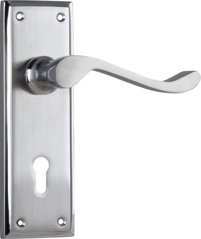 TRADCO DOOR LEVER CAMDEN LOCK PAIR SATIN CHROME