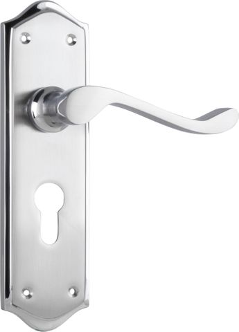 TRADCO DOOR LEVER HENLEY EURO PAIR SATIN CHROME