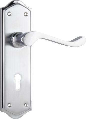 TRADCO DOOR LEVER HENLEY LOCK PAIR SATIN CHROME