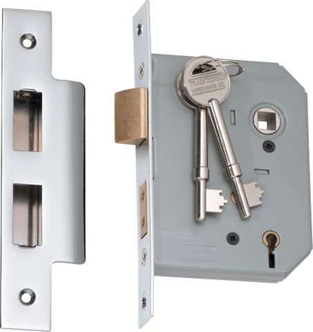 Tradco TRA2167 Mortice Lock 5 Lever Chrome Platedbackset 57mm