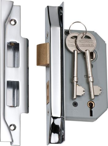 Tradco TRA2170 Mortice Lock 5 Lever Rebated CP Ctc57mm Backset 46mm