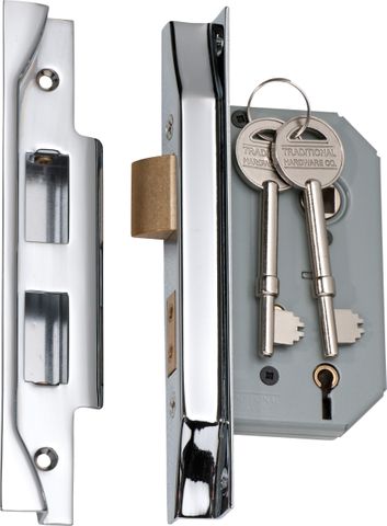 TRADCO MORTICE LOCK 5 LEVER REBATED CP CTC57MM BACKSET 46MM