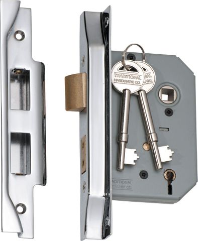 Tradco TRA2171 Mortice Lock 5 Lever Rebated CP Ctc57mm Backset 57mm
