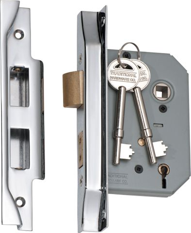 TRADCO MORTICE LOCK 5 LEVER REBATED CP CTC57MM BACKSET 57MM