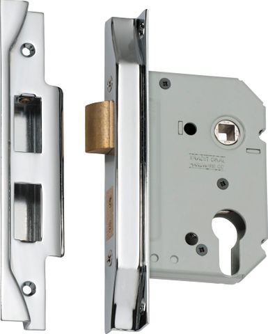Tradco TRA2173 Mortice Lock Euro Rebated CP Ctc47.5mm Backset 57mm