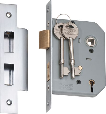 Tradco TRA2175 Mortice Lock 5 Lever Satin Chrome Backset 57mm