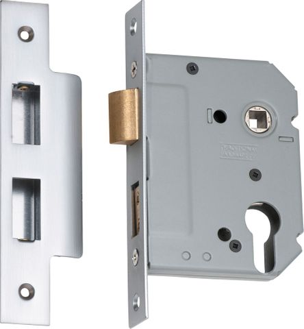 Tradco TRA2177 Mortice Lock Euro Satin Chrome Ctc47.5mm Backset 57mm