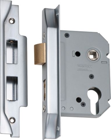 Tradco TRA2181 Mortice Lock Euro Rebated SC Ctc47.5mm Backset 57mm