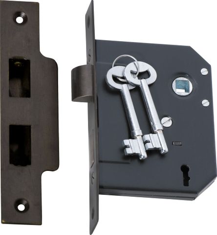 Tradco TRA2201 Mortice Lock 3 Lever Antique Brass Backset 57mm