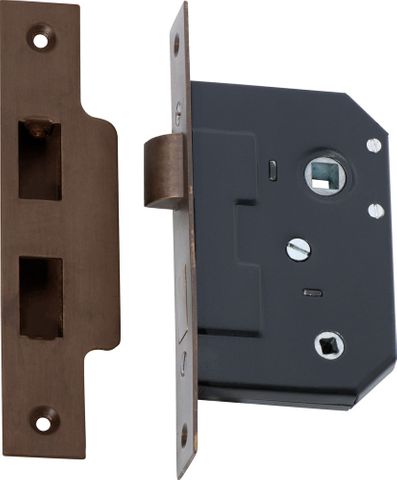 Tradco TRA2202 Mortice Lock Privacy Antique Brass Backset 44mm