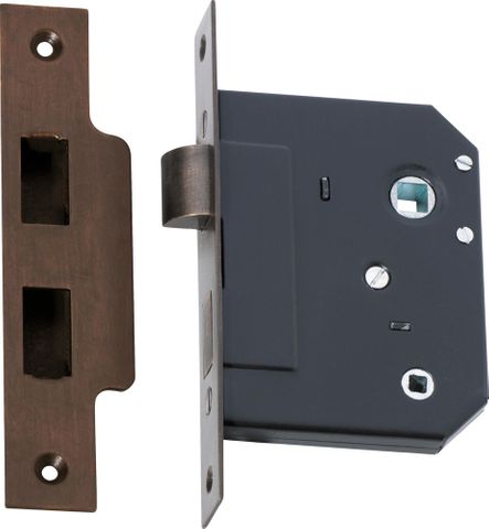 Tradco TRA2203 Mortice Lock Privacy Antique Brass Backset 57mm