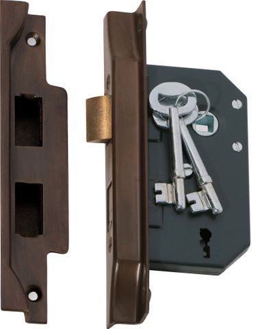 Tradco TRA2205 Mortice Lock 3 Lever Rebated AB Ctc57mm Backset 57mm