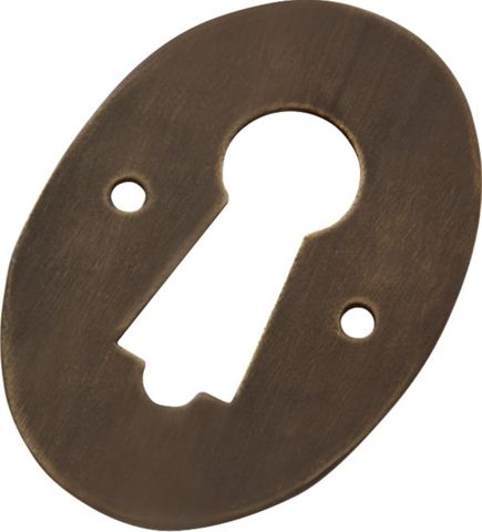 TRADCO ESCUTCHEON PRESSED ANTIQUE BRASS H44XW30MM