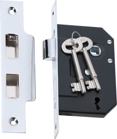TRADCO MORTICE LOCK 3 LEVER CHROME PLATED BACKSET 44MM