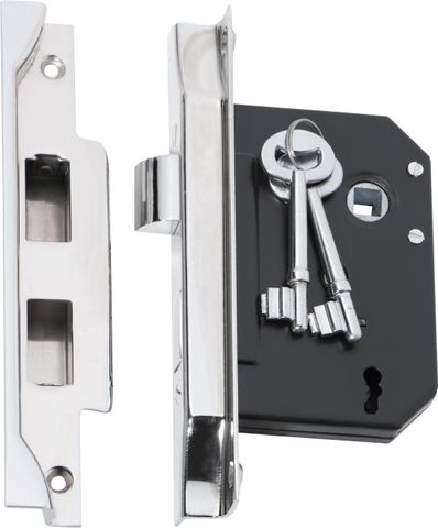 TRADCO MORTICE LOCK 3 LEVER REBATED CP CTC57MM BACKSET 57MM