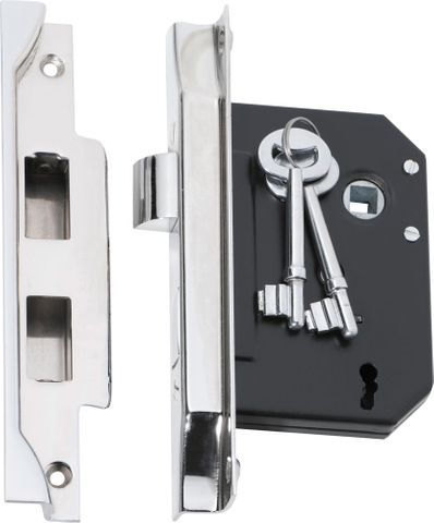 Tradco TRA2215 Mortice Lock 3 Lever Rebated CP Ctc57mm Backset 57mm