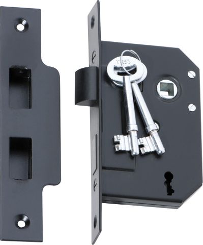 Tradco TRA2260 Mortice Lock 3 Lever Matt Black Ctc57mm Backset 44mm