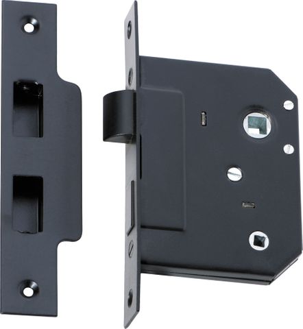 Tradco TRA2262 Mortice Lock Privacy Matt Black Ctc57mm Backset 44mm