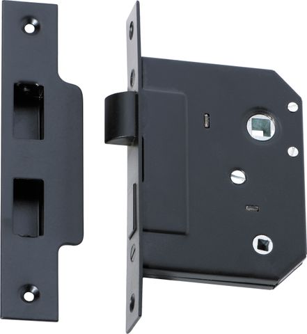 TRADCO MORTICE LOCK PRIVACY MATT BLACK CTC57MM BACKSET 57MM