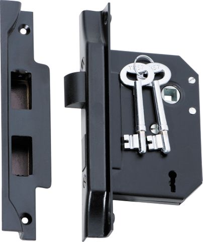 Tradco TRA2265 Mortice Lock 3 Lever Rebated Matt Black Backset 57mm