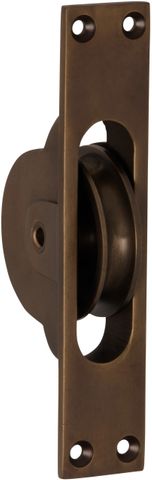 TRADCO SASH PULLEY ANTIQUE BRASS H125XW25MM