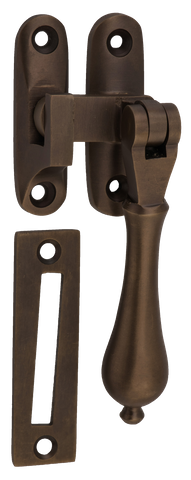 TRADCO CASEMENT FASTENER TEARDROP ANTIQUE BRASS DROP 95MM