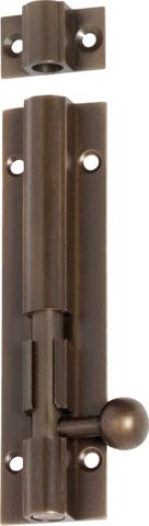 TRADCO BARREL BOLT ANTIQUE BRASS L100XW25MM BOLT 7.5MM