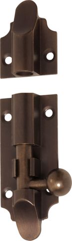 TRADCO BARREL BOLT VICTORIAN ANTIQUE BRASS BOLT 9MM