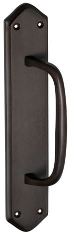 Tradco TRA2362 Pull Handle Offset Backplate Antique Brass