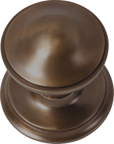 TRADCO CENTRE DOOR KNOB CLASSIC ROUND AB BACKPLATE 85MM