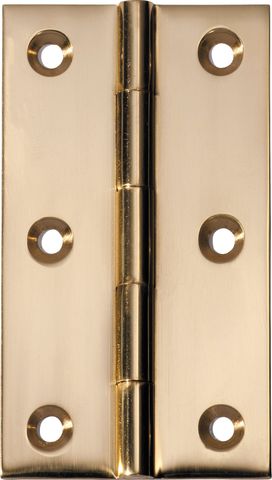 TRADCO HINGE FIXED PIN POLISHED BRASS H89XW50XT2.5MM