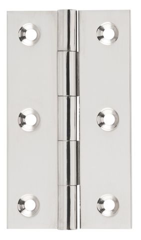 TRADCO HINGE FIXED PIN POLISHED NICKEL H89XW50XT2.5MM