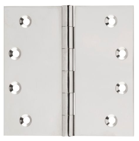 TRADCO HINGE FIXED PIN POLISHED NICKEL H100XW100XT3MM