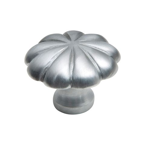 TRADCO CUPBOARD KNOB FLUTED SATIN CHROME D35XP26MM