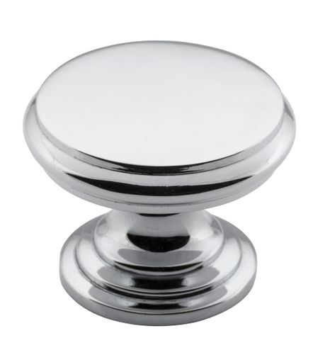 Tradco TRA3048 Cupboard Knob Flat Chrome Plated D32xp23mm