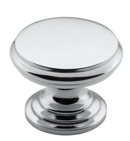 TRADCO CUPBOARD KNOB FLAT CHROME PLATED D32XP23MM
