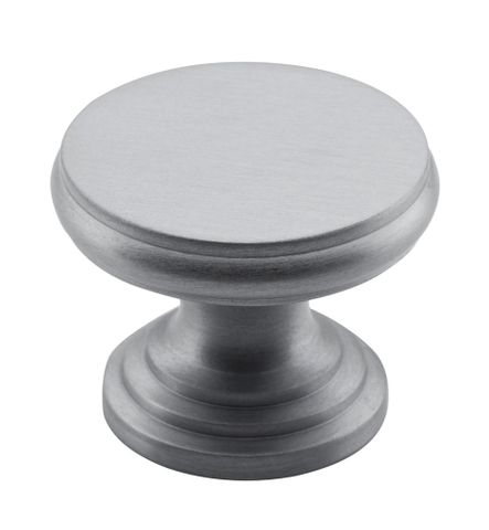 Tradco TRA3049 Cupboard Knob Flat Satin Chrome D32xp23mm