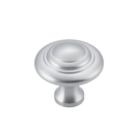 TRADCO CUPBOARD KNOB DOMED SATIN CHROME D32XP29MM