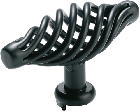 TRADCO CABINET PULL HANDLE IRON WIRE TWIST MATT BLACK