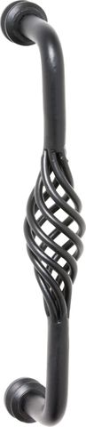 TRADCO CABINET PULL HANDLE IRON WIRE TWIST D PULL MATT BLACK