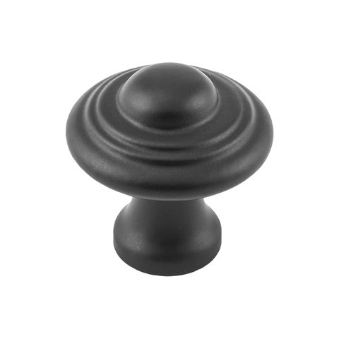 TRADCO CUPBOARD KNOB DOMED MATT BLACK D25XP24MM