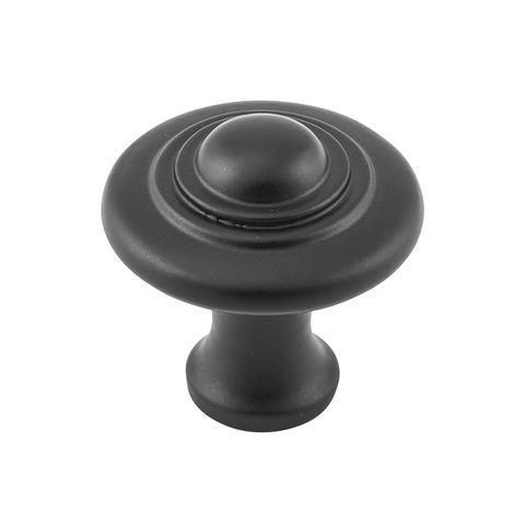 TRADCO CUPBOARD KNOB DOMED MATT BLACK D32XP29MM