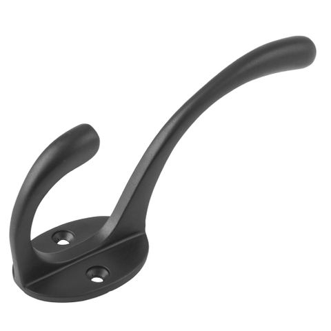 Tradco TRA9702 Hat & Coat Hook Victorian Matt Black H110xp50mm