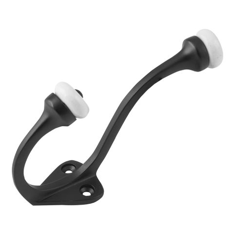 Tradco TRA9703 Hat & Coat Hook Porcelain Tip Matt Black H115xp75mm