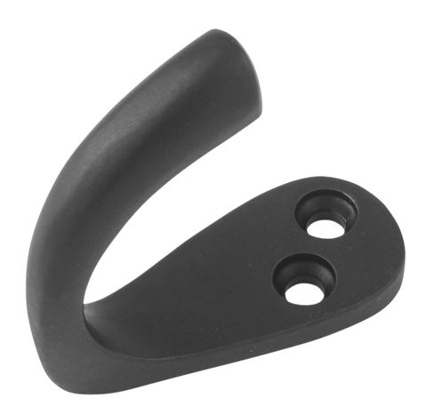 TRADCO ROBE HOOK SINGLE MATT BLACK H45XP42MM