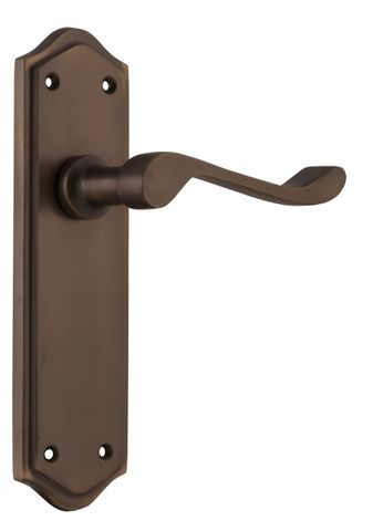 TRADCO DOOR LEVER HENLEY LATCH PAIR ANTIQUE BRASS